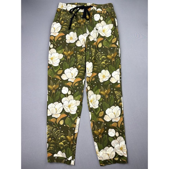 Morning Witch Pants - Morning Witch Women's S Magnolia Goldenrod Trousers Floral Whimsygoth Pants